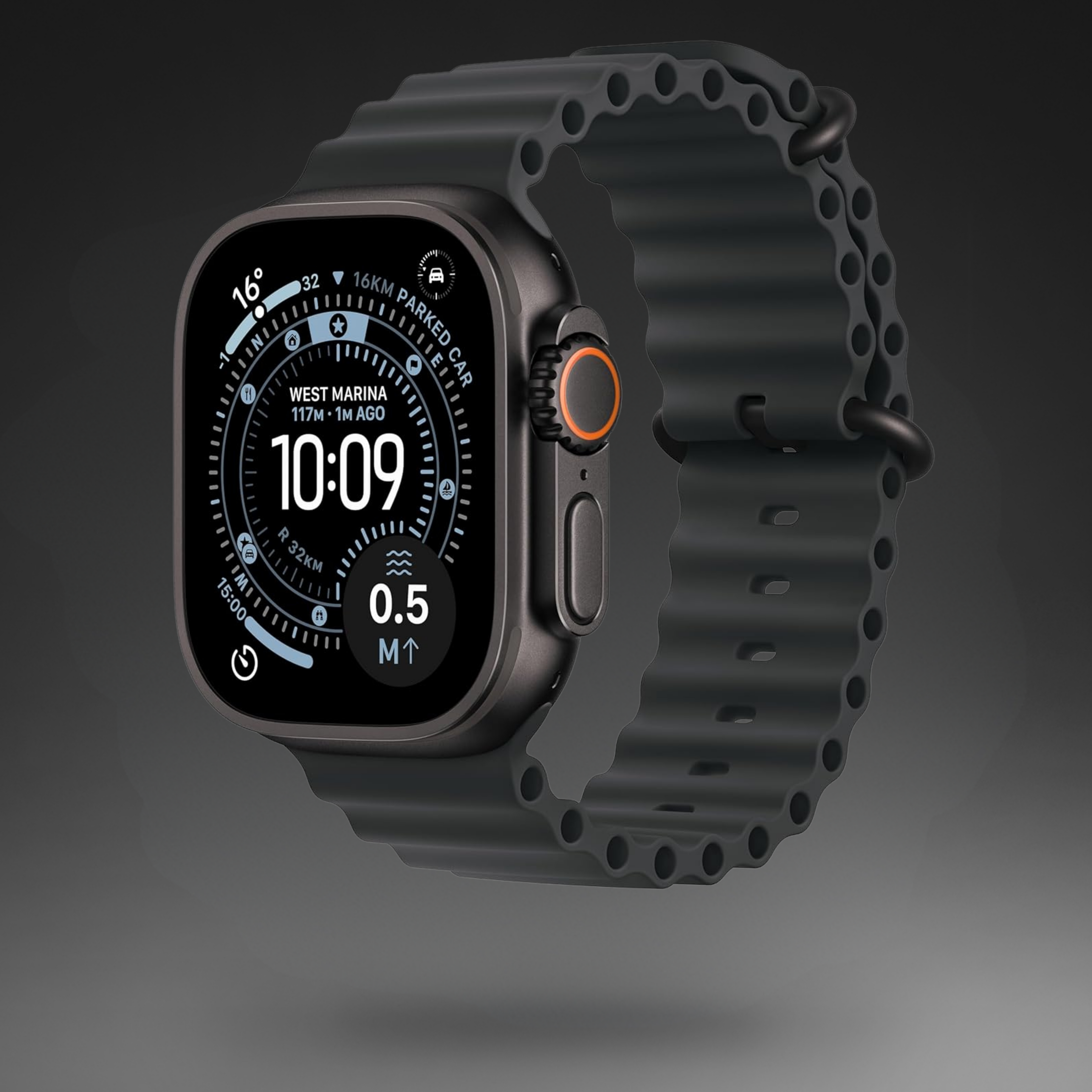 Apple Watch Ultra 3 GPS + Cellular 49mm Black Titanium Case with Black Ocean Band