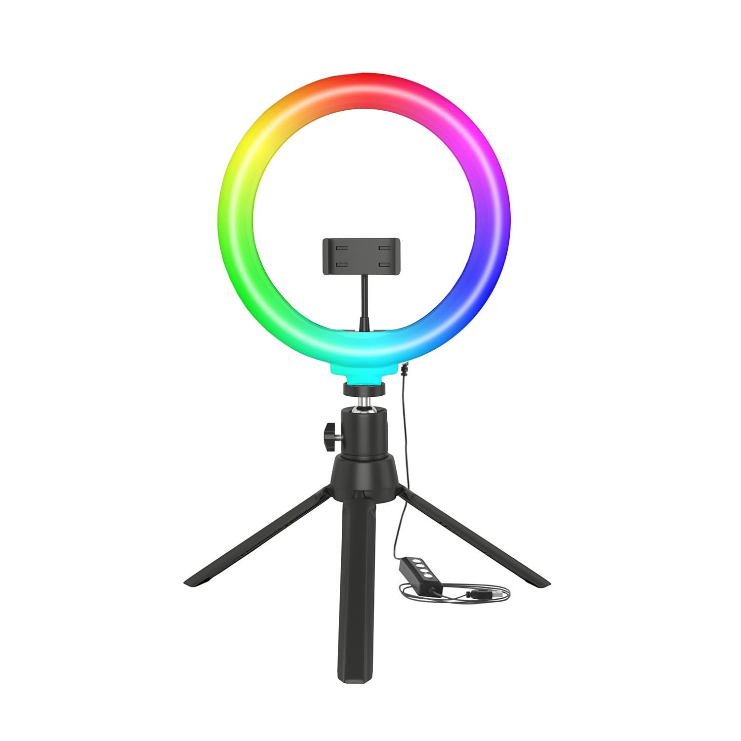 Amazon Basics 10-inch Ring Light with Tripod Stand | 3 Color Modes | 10 Brightness Settings | 360° Rotation | Suitable for Mobile Phones & Camera, YouTube, Photoshoot, Videography and More