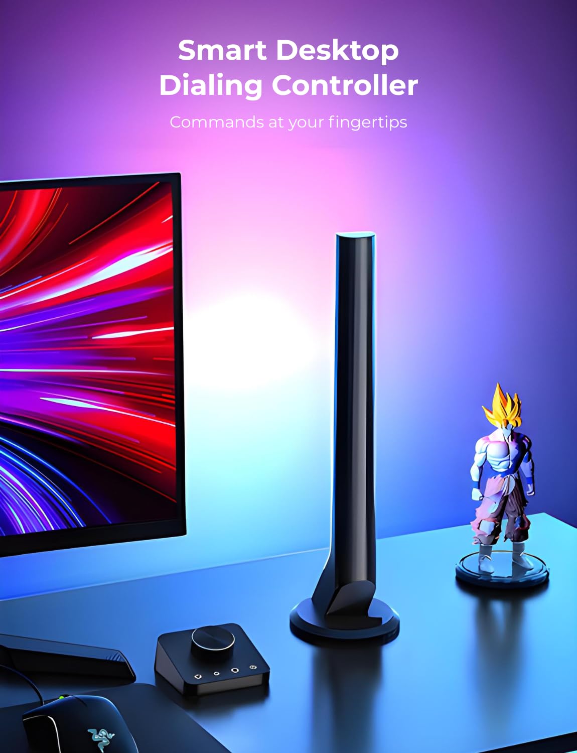 Apex RGBIC Smart Gaming Light Bars with wireless Smart Controller, Wi-Fi Smart LED Gaming Lights with Music Modes and 60+ Scene Modes Built, Works with Alexa & Google Assistant, Game Room Lights Decor