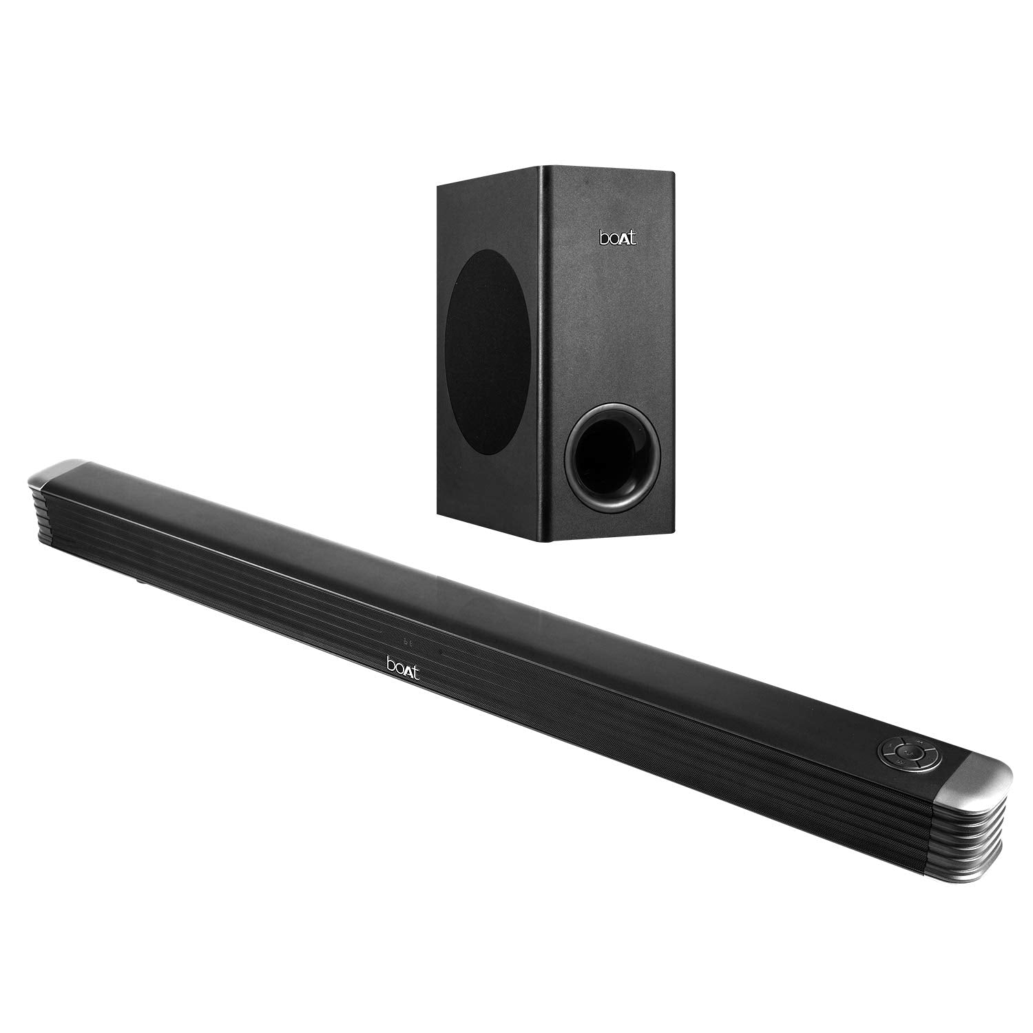 boAt Aavante Prime 5.1 5000DA (2025 Launch), Dolby Atmos, 500W, 5.1CH w/Wired Subwoofer & Wired Satellites, Multi Compatibility, Bluetooth Sound bar, Home Theatre Soundbar Speaker(Premium Black)