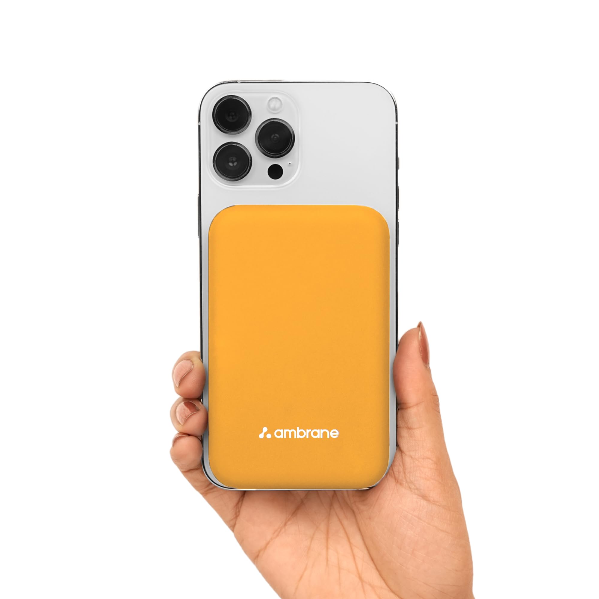 Ambrane Magsafe Wireless 10000Mah Fast Charging USB Type-C Input Power Bank, Strong Magnet, 22.5W Output For iPhone 12 & Above, Android & Other Qi Enabled Devices + Magnetic Ring (Aerosync Snap, Blue)