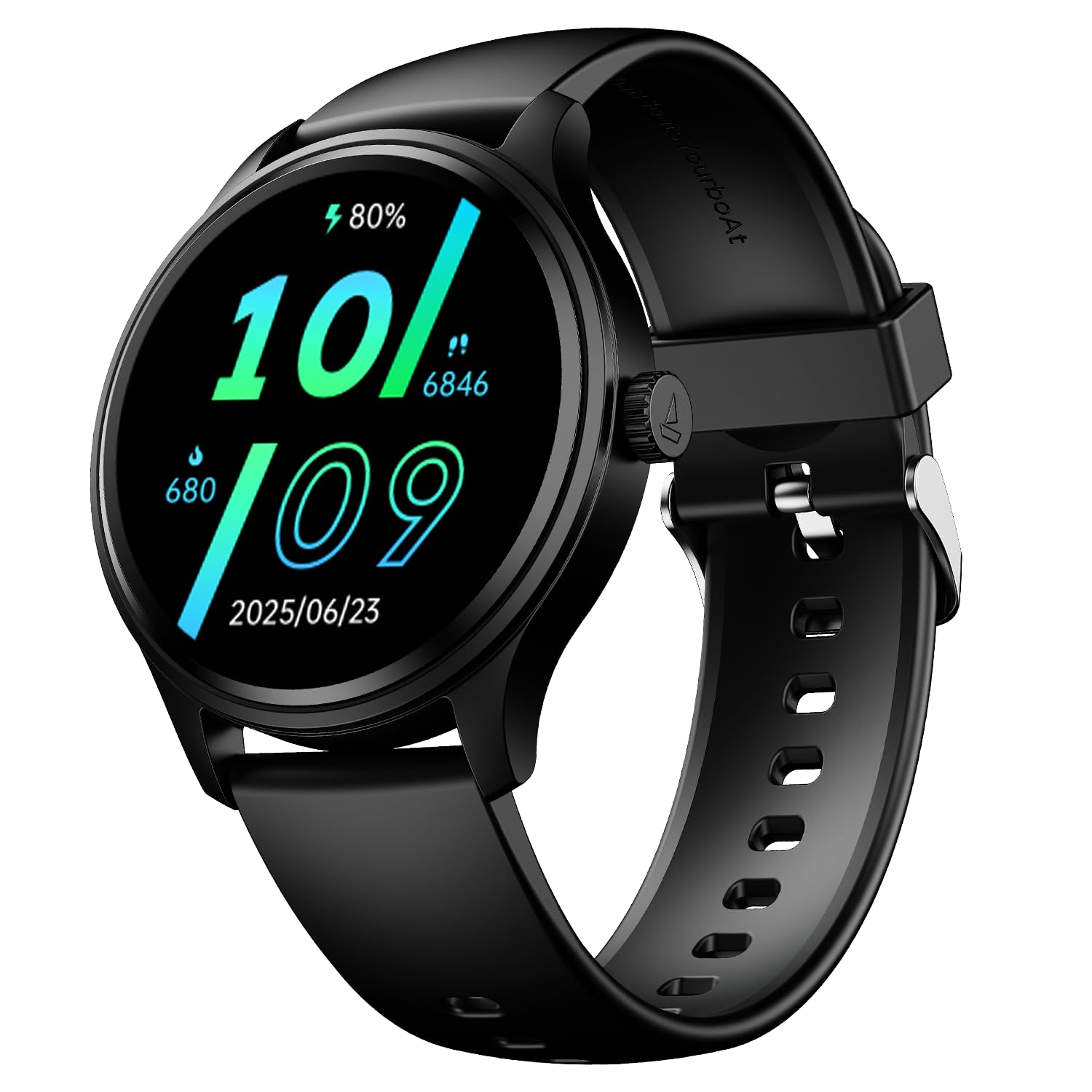 Boat Lunar Discovery w/ 1.39" (3.5 cm) HD Display, Turn-by-Turn Navigation, DIY Watch Face Studio, Bluetooth Calling, Emergency SOS, QR Tray, Smart Watch for Men & Women(Active Black)