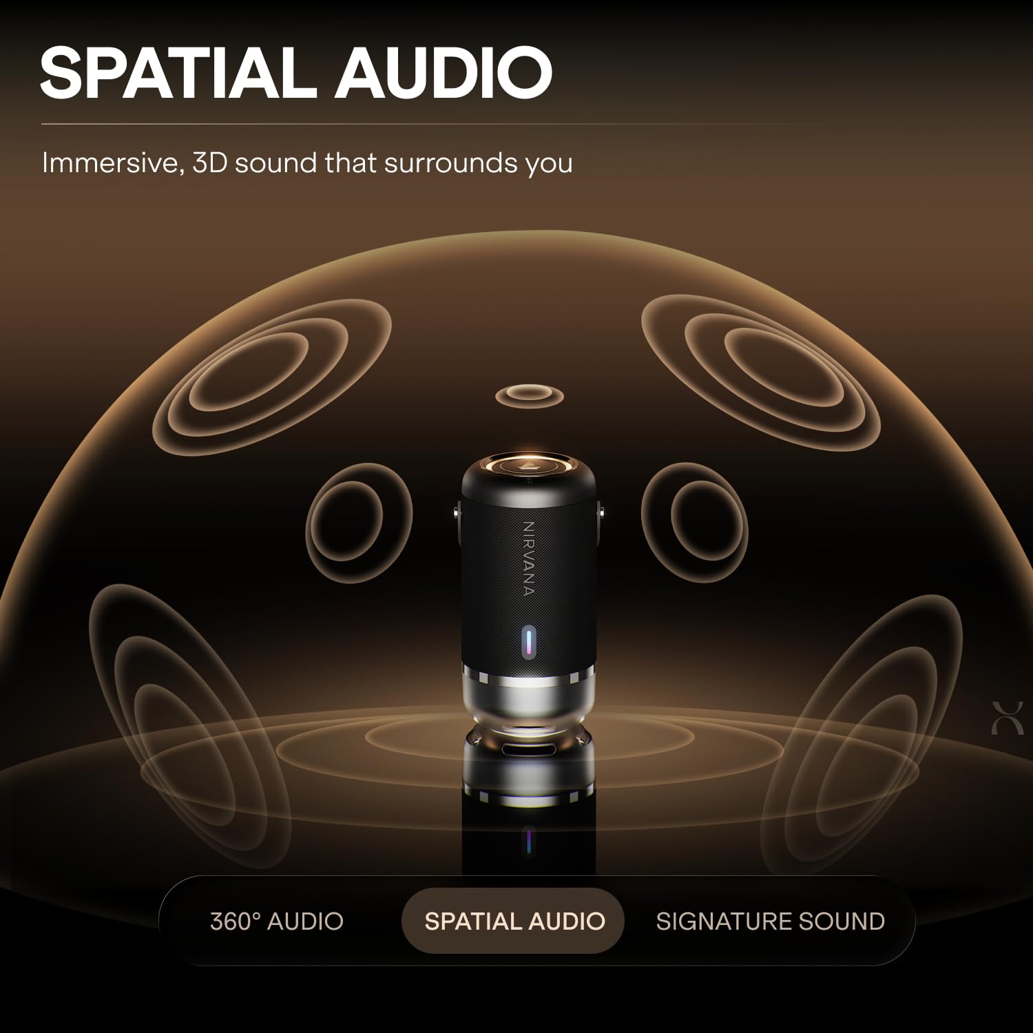 Boat 2026 Launch Nirvana Luxe,360- Surround, Spatial Audio, 100W, 15hrs Battery, Broadcast, App Support, NFC Pairing (Android), Bluetooth Speaker, Wireless Speaker, Portable Speaker (Ivory White)