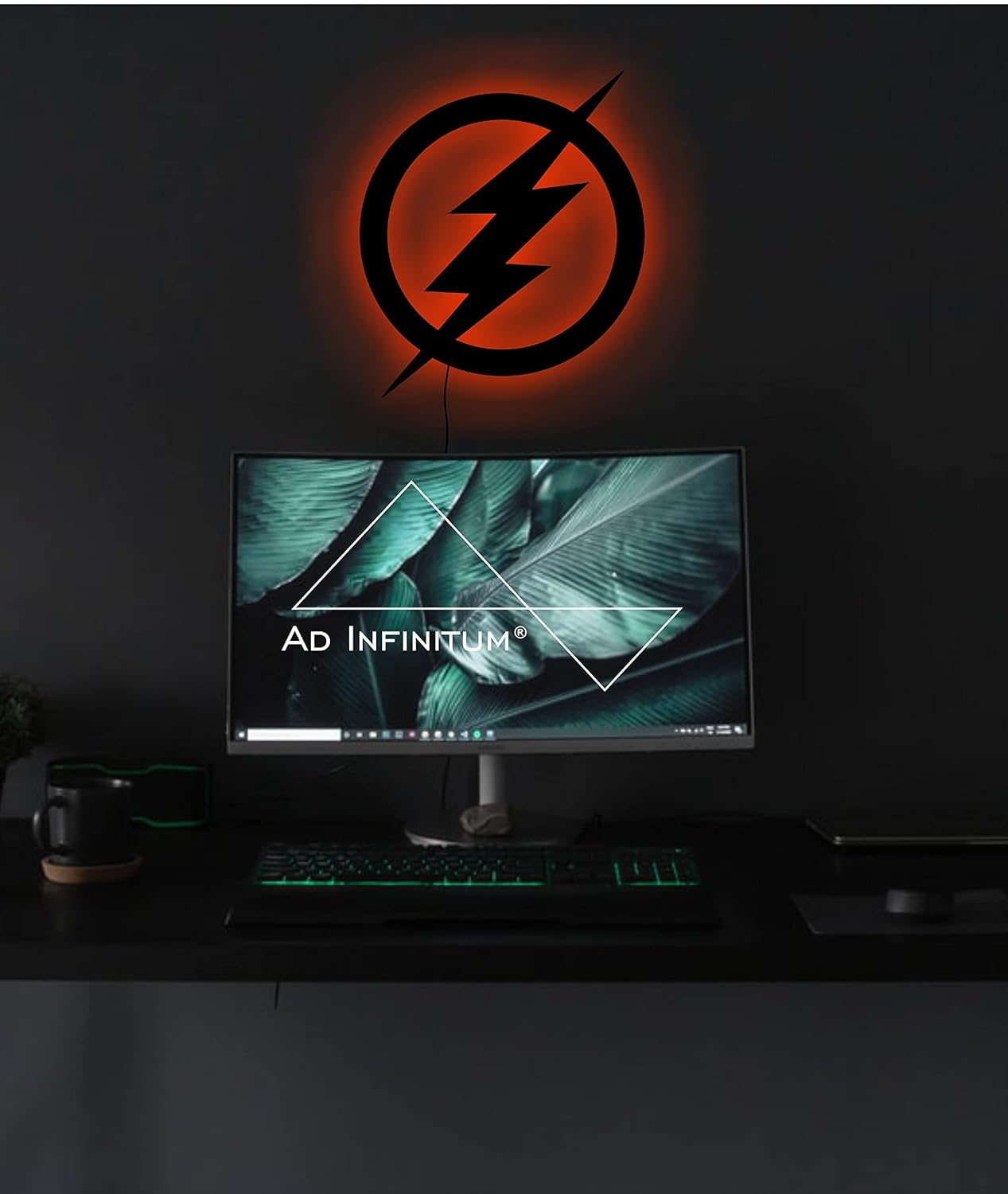 AD INFINITUM LED Wall Lamp, Comic Lover, Bat Cave, Night Lamp, for Gift, Kids Room, Gaming Setup, Gaming Room, Man Cave (Dark_Knight-Multicolor)