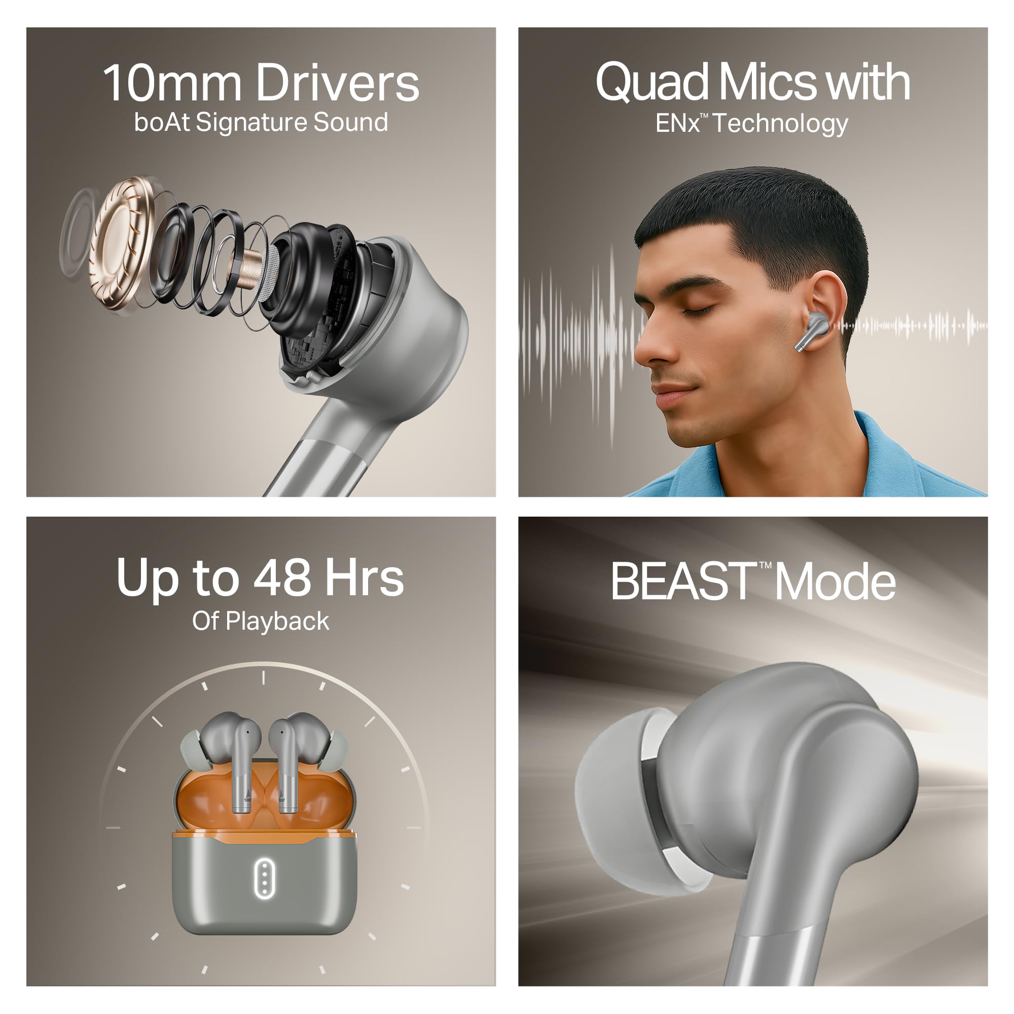 Boat Airdopes 141 Gen 2 (2025), 4 Mics ENx Tech, 48 Hrs Playback, Free Music Streaming, Fast Charge, Low Latency, IPX4, v5.4 Bluetooth Earbuds, TWS Ear Buds Wireless Earphones with mic (Active Black)