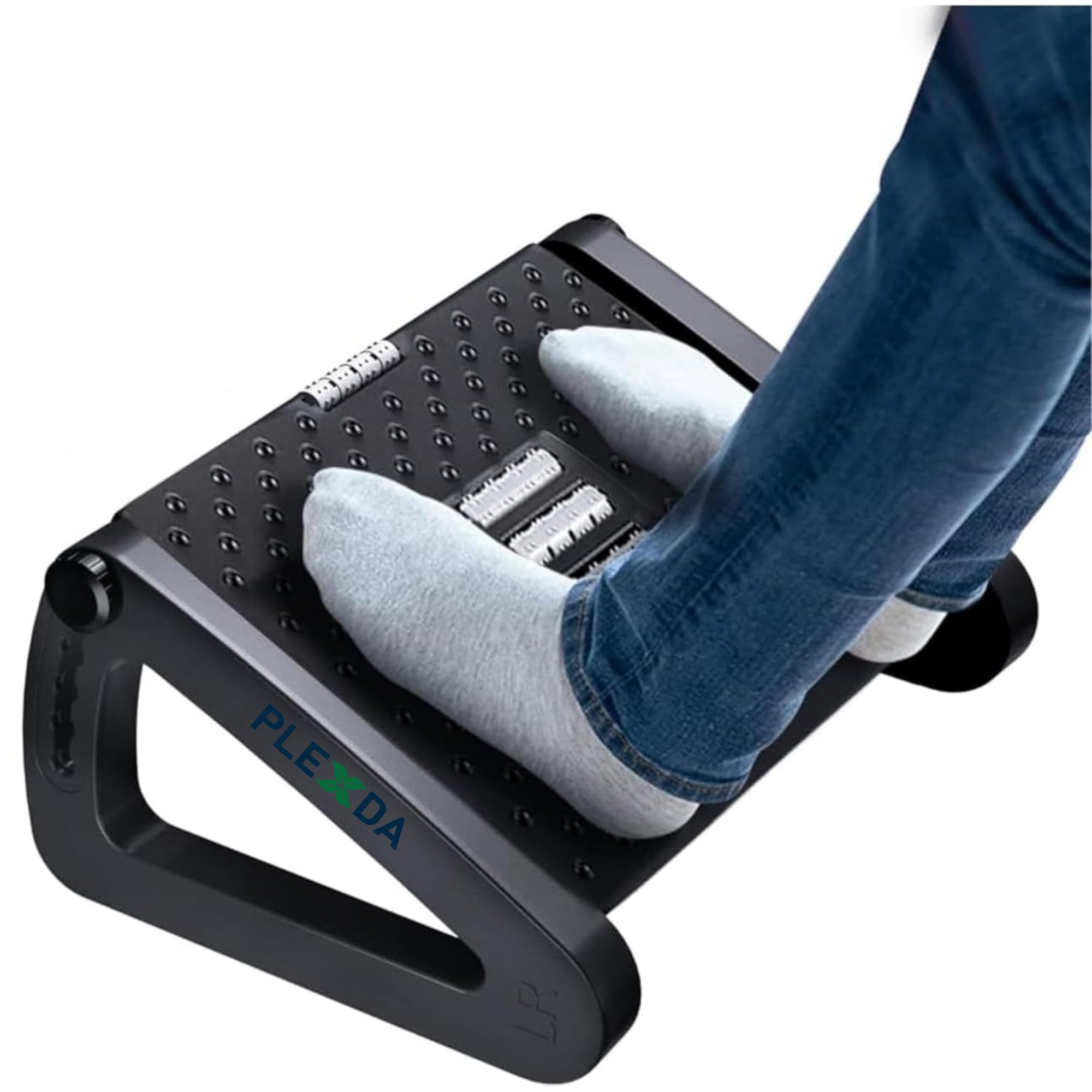 Adjustable Foot Rest for Office Chair with Massage Texture and Roller | Ergonomic Footrest Under Desk with 6 Heights | Leg Resting Stool for Home, Office Table and Sofa (Footrest 2)