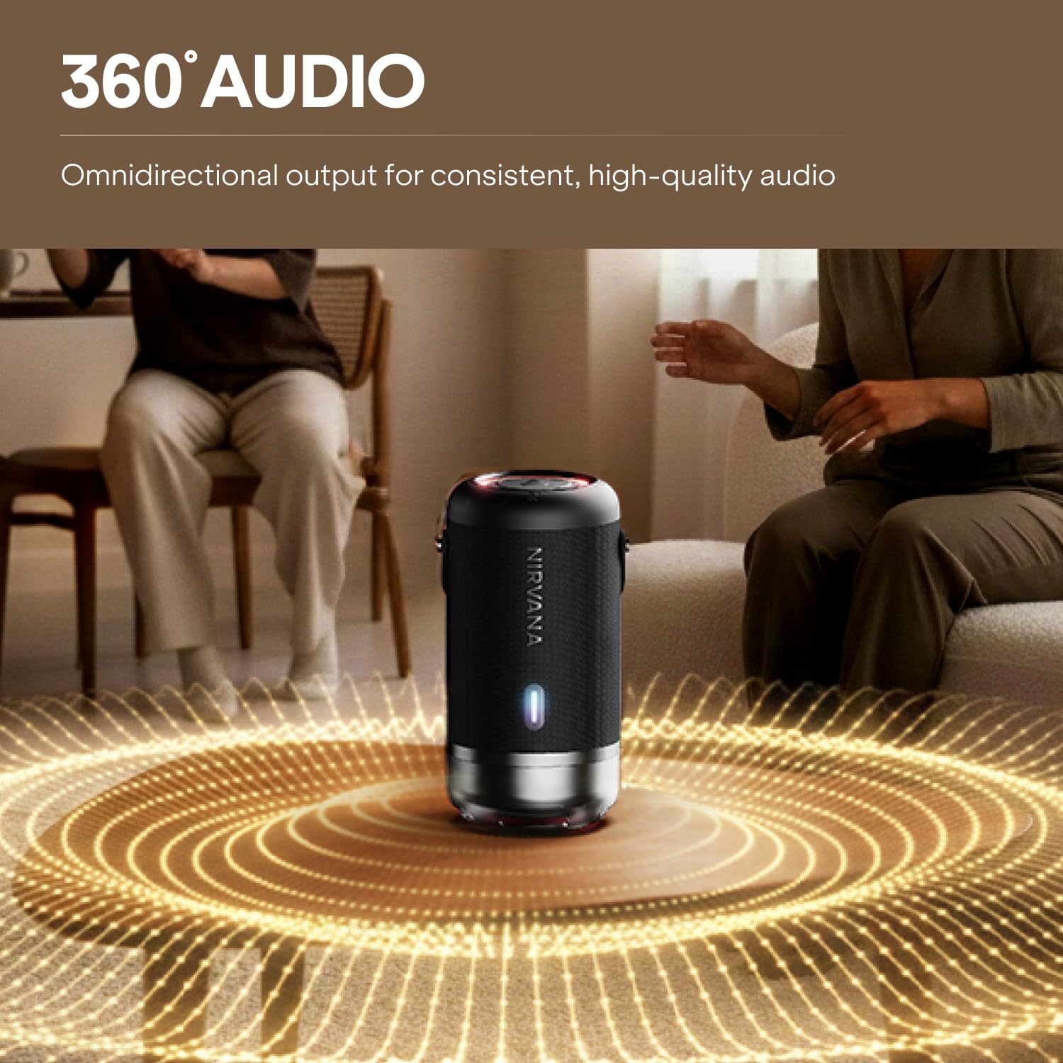 Boat 2026 Launch Nirvana Luxe,360- Surround, Spatial Audio, 100W, 15hrs Battery, Broadcast, App Support, NFC Pairing (Android), Bluetooth Speaker, Wireless Speaker, Portable Speaker (Ivory White)