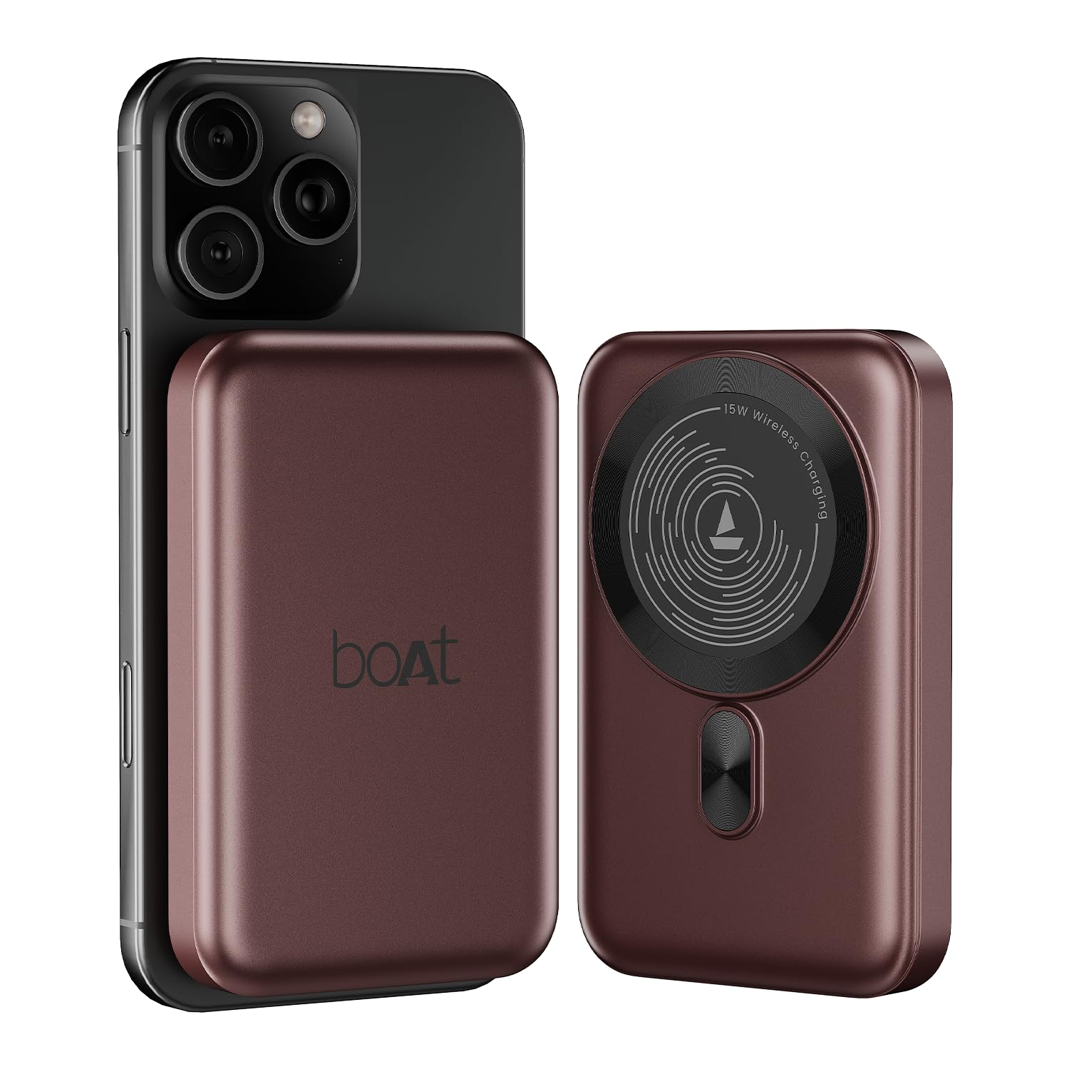 Boat EnergyShroom PB331 (Magsafe) 10000mAh Magnetic Wireless Powerbank, 15W Wireless & 22.5W Wired Charging for (iPhone 16, 15, 14, 13 & 12, Android & Other Qi Enabled Devices) (Ash Black)