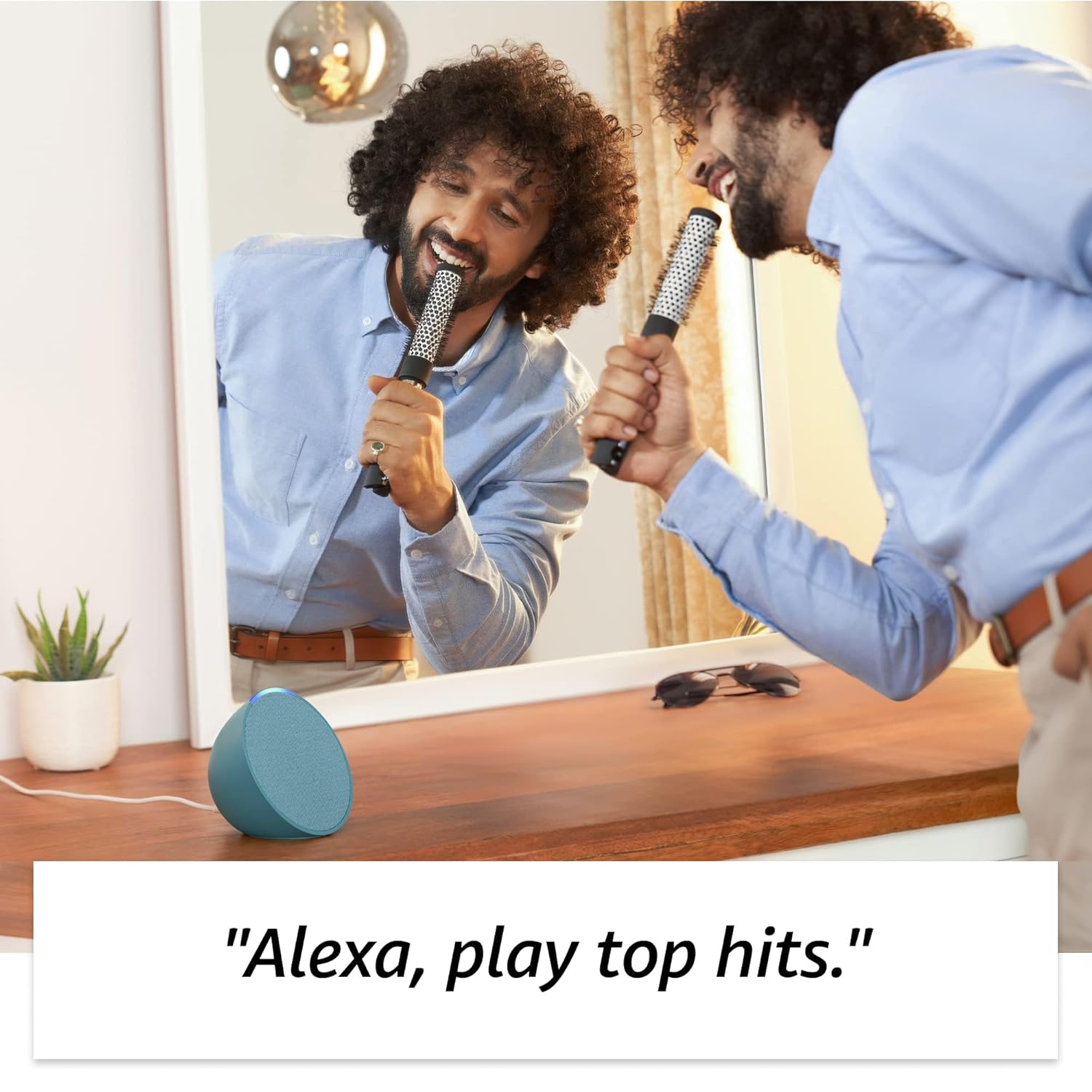 Amazon Echo Pop| Smart speaker with Alexa and Bluetooth| Full sound, balanced bass, crisp vocals| Black