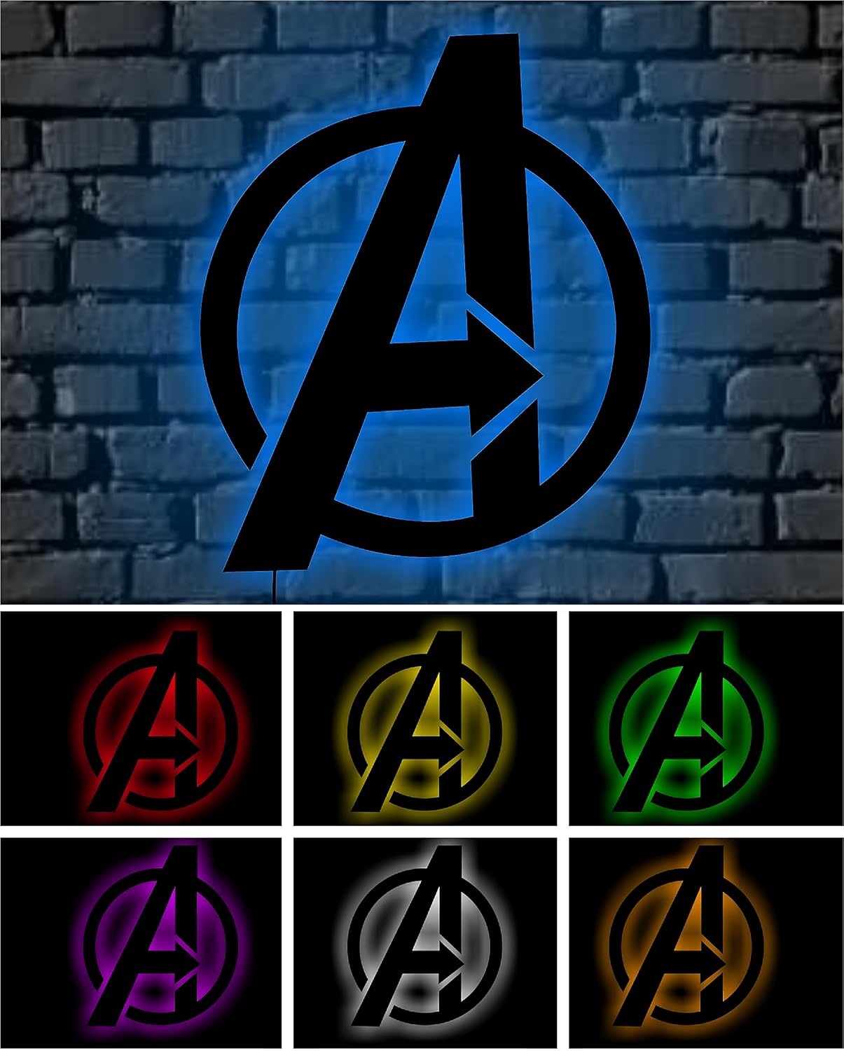 AD INFINITUM LED Wall Lamp, Comic Lover, Bat Cave, Night Lamp, for Gift, Kids Room, Gaming Setup, Gaming Room, Man Cave (Dark_Knight-Multicolor)