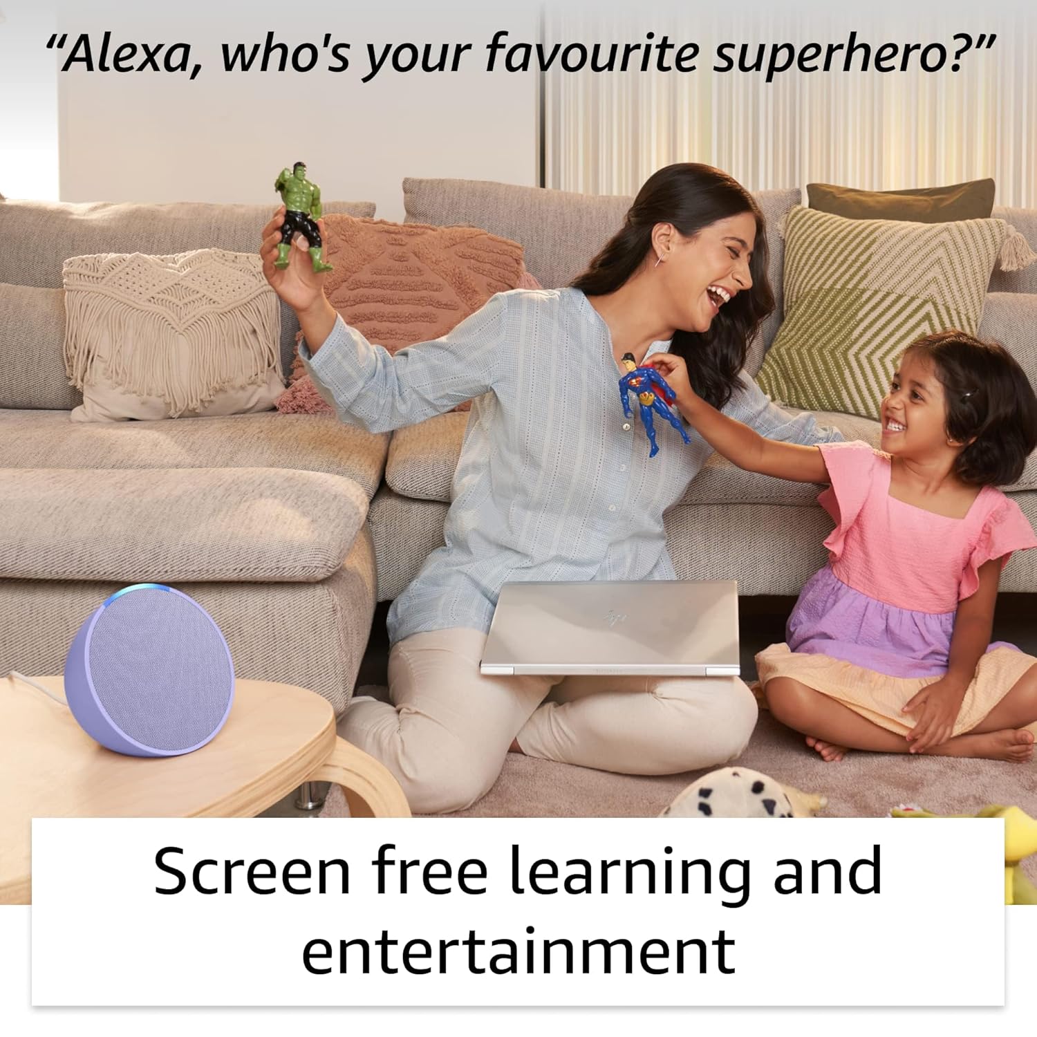 Amazon Echo Pop| Smart speaker with Alexa and Bluetooth| Full sound, balanced bass, crisp vocals| Black