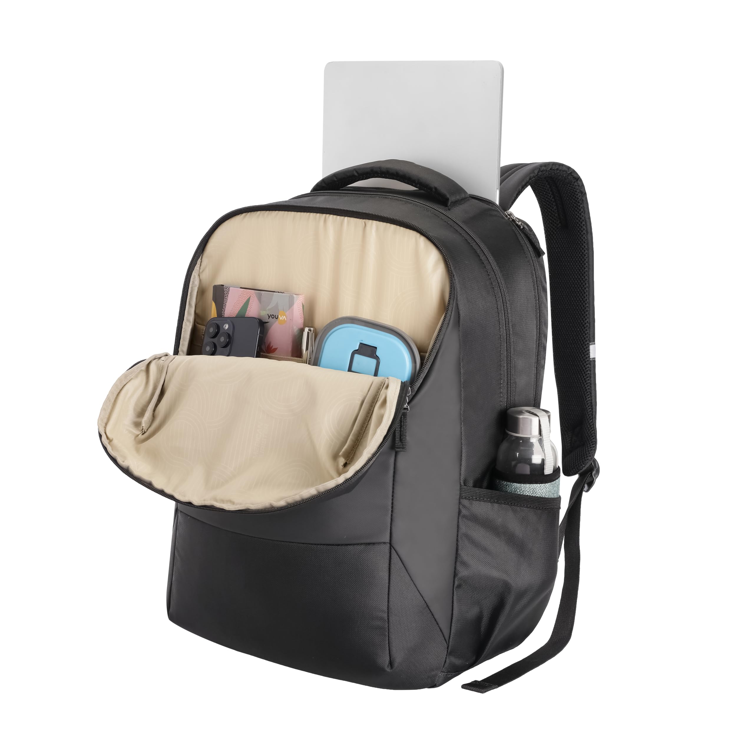 American Tourister Valex Laptop Backpack, 28L & 17" Inch Laptop Compartment, front organiser, bottle holder Backpack Bag For Man And Women, Black