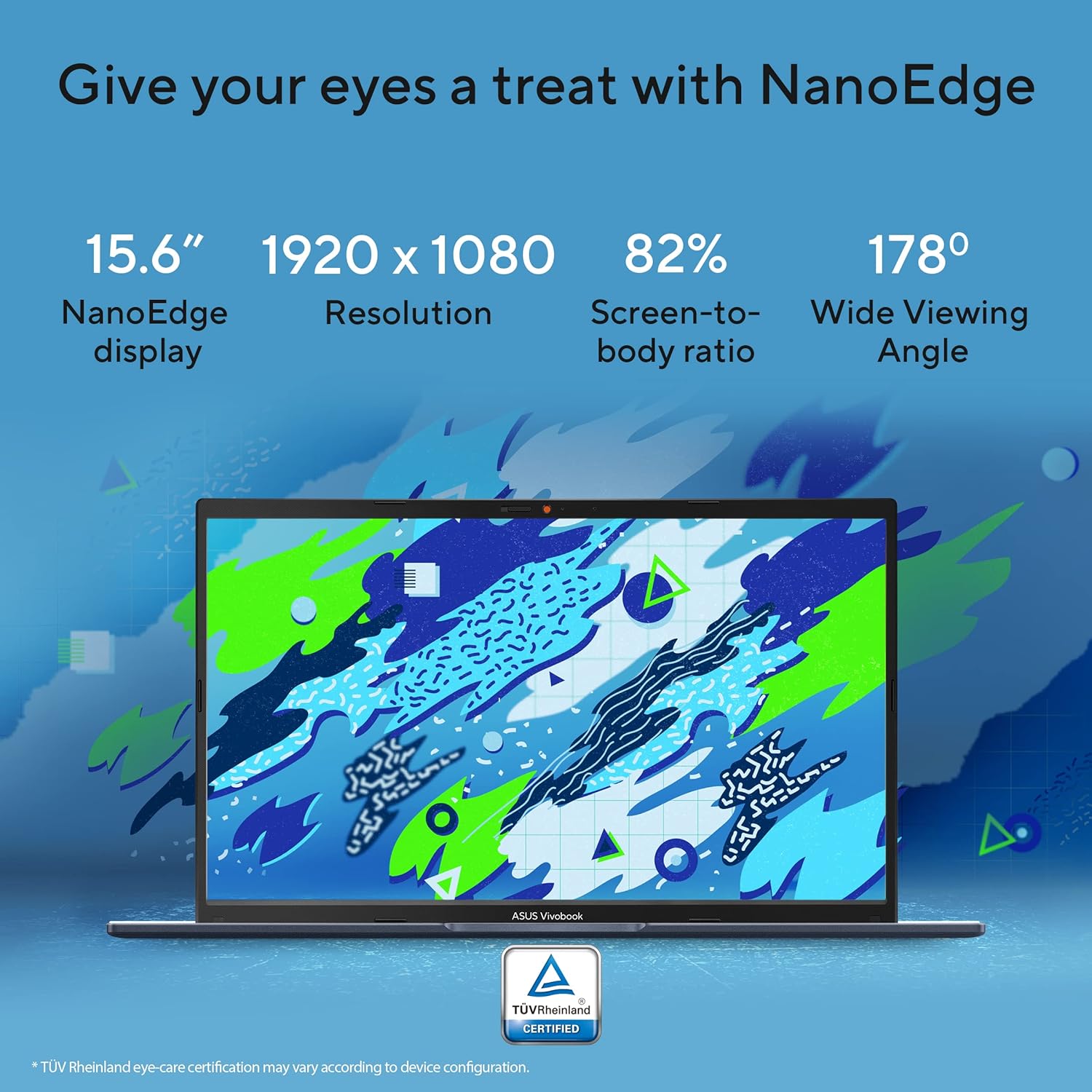 ASUS Vivobook 15,13th Gen,Intel Core i5-13420H(Intel UHD iGPU/16GB RAM/1TB SSD/FHD/15.6"/60Hz/Backlit Keyboard/Windows 11/M365 Basic (1Year)*/Office Home 2024/Quiet Blue/1.70 kg) X1502VA-BQ1297WS