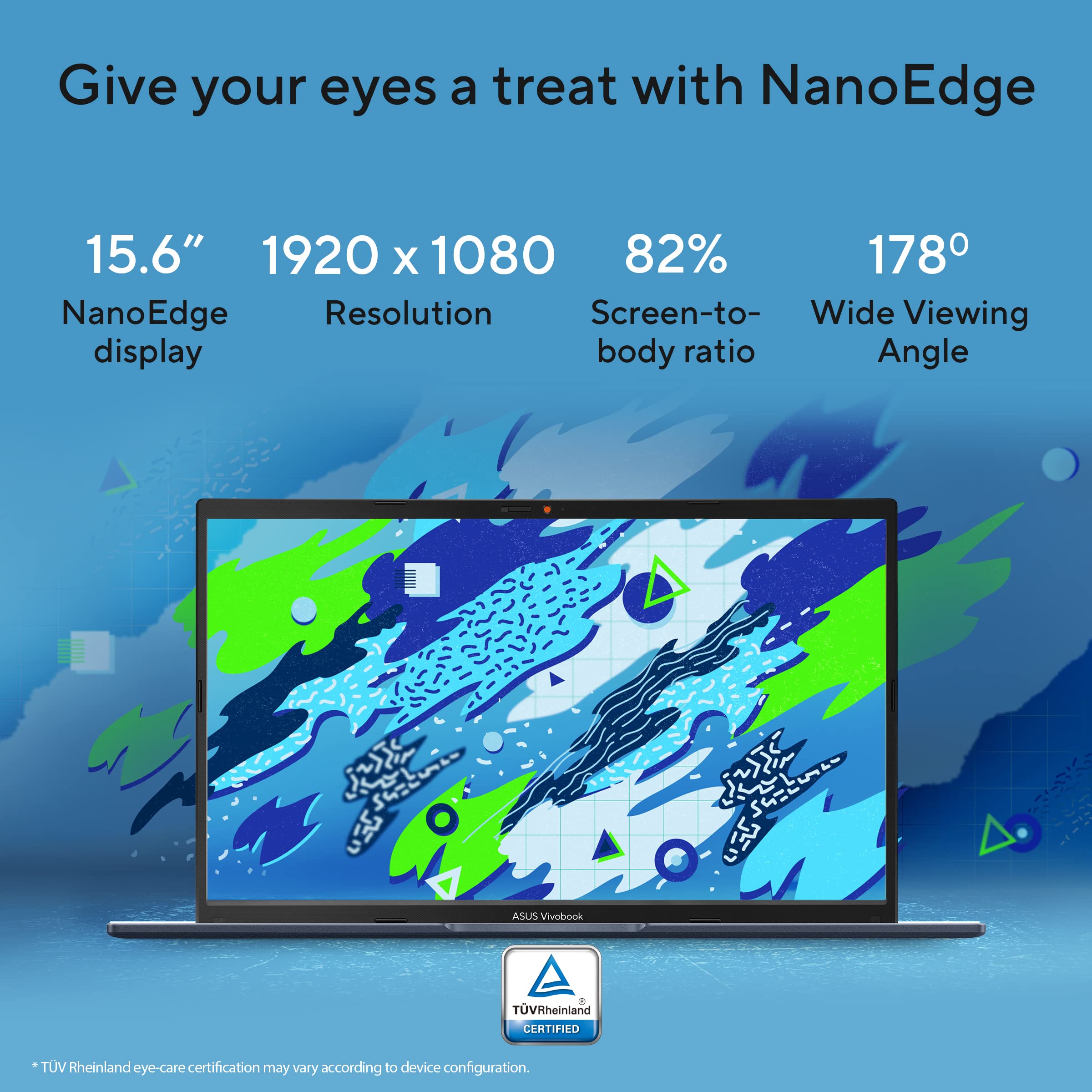 ASUS Vivobook 15, Intel Core i7 13th Gen 13620H, 16GB RAM, 512GB SSD, FHD 15.6", Windows 11, Office Home 2024, Quiet Blue, 1.70kg, X1502VA-BQ838WS, Intel UHD iGPU, M365 Basic (1Year)* Laptop