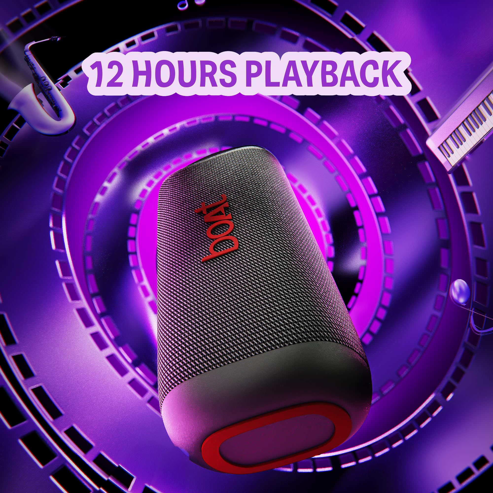 Boat 2025 Launch Stone Arc Pro Plus, Spatial Audio, 45W Signature Sound, 78mm Drivers,12 Hrs Battery, Broadcast & App Support, Bluetooth Speaker, Wireless Speaker, Portable Speaker (Raging Black)