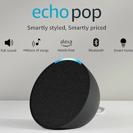 Amazon Echo Pop Smart speaker with Alexa and Bluetooth